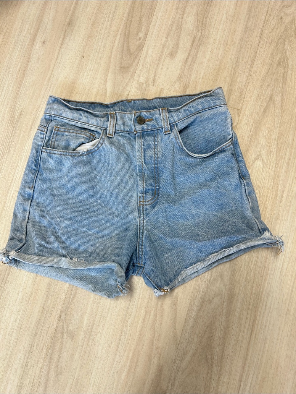 Brandy Melville John Galt Denim Shorts High Rise Blue Womens 28